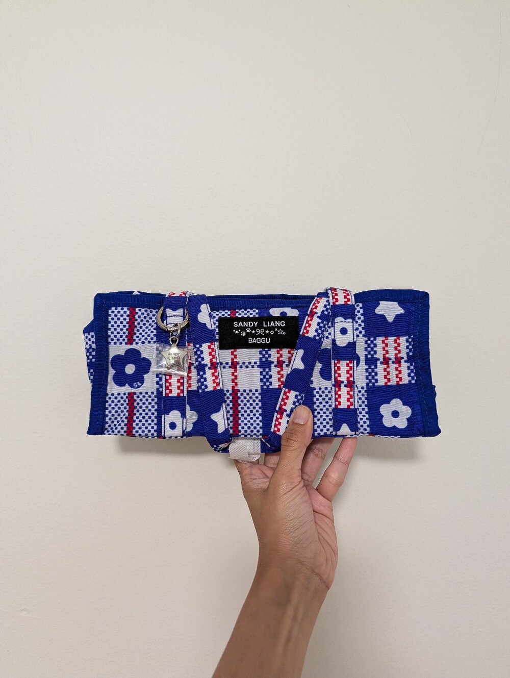 SANDY LIANG x BAGGU Blue Mini Market Tote